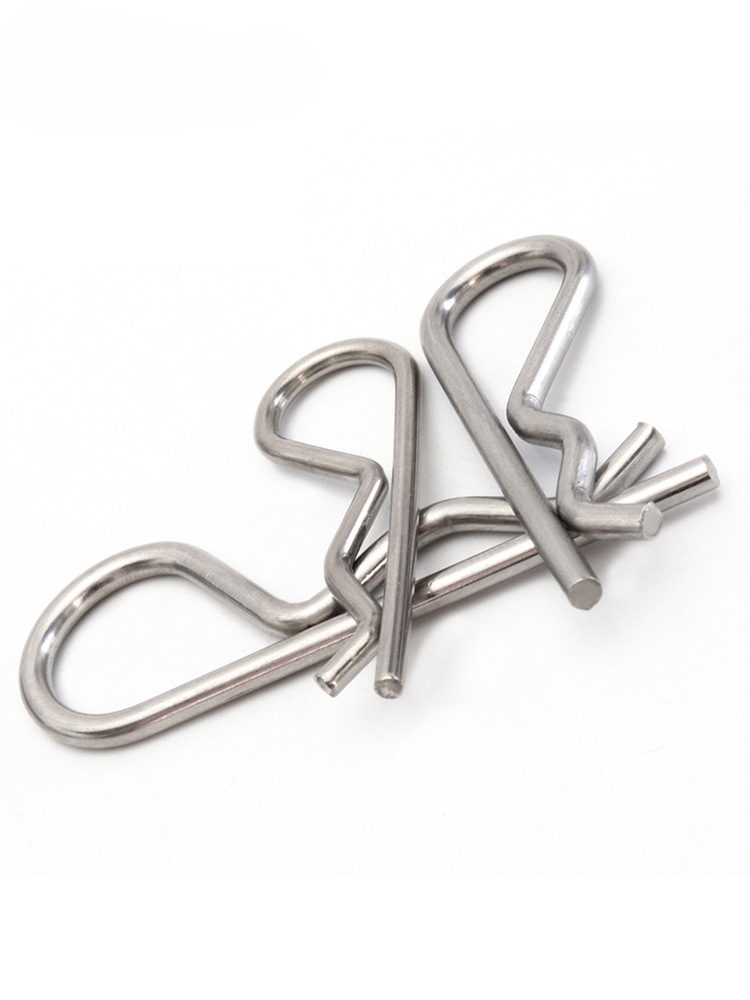 304不锈钢 B型开口销 波浪销 R形销子 卡销发夹锁销插销闭口销