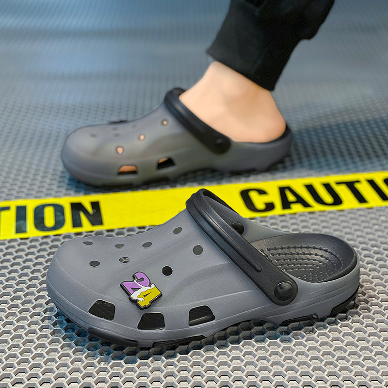 Zapatos con agujeros de gelatina, zapatillas Baotou de gran marca del mismo estilo, sandalias antideslizantes casuales para hombres, zapatos de vadeo con suela gruesa