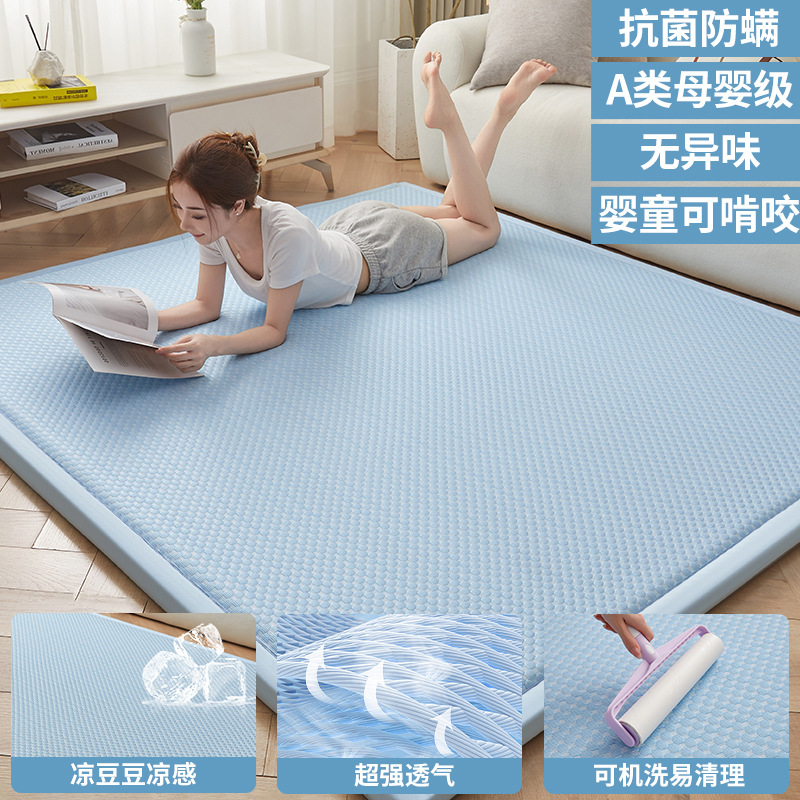 2025 nueva estera de verano, alfombra de piso para dormir, colchón de tatami de artefacto de piso, almohadilla para el almuerzo, tapete de frijoles de hielo, tapete suave