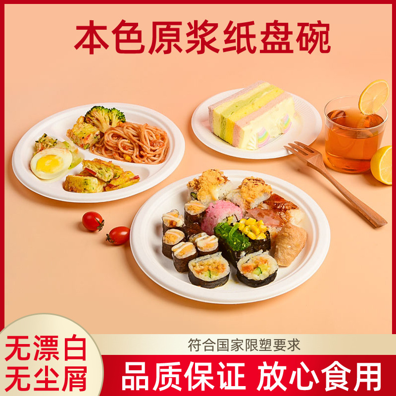 Plato de papel desechable hecho a mano 6 7 8 9 10 pulgadas plato de comedor de dulces blancos pintando platos