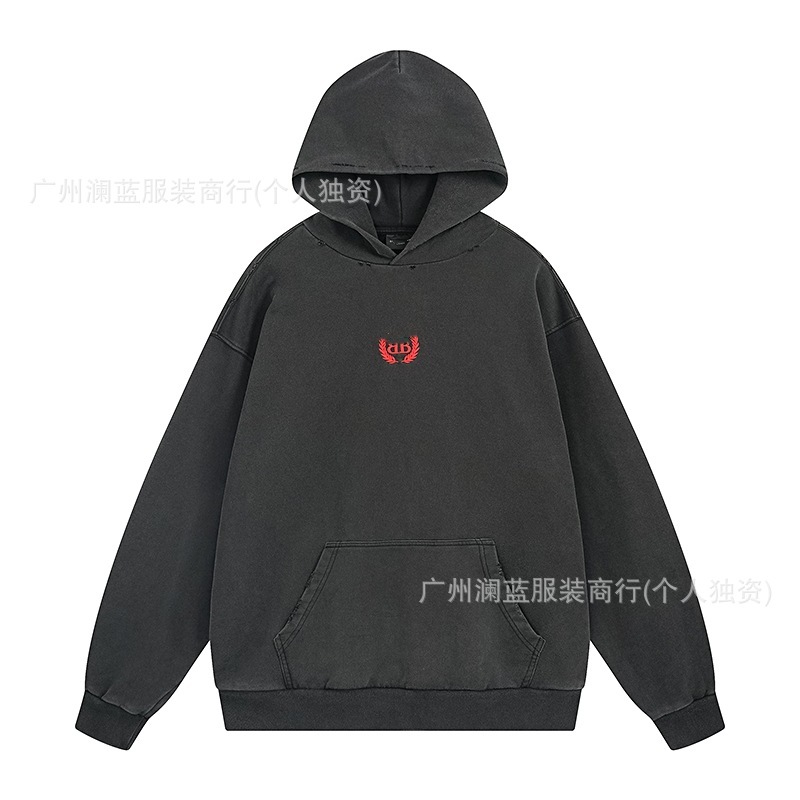 跨境 B家天花板系列25年秋冬新款LOGO刺绣印花巴黎长袖连帽衫卫衣|undefined