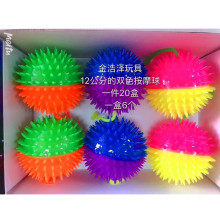 跨境大号彩色12公分双色按摩球发泄球弹力球成人儿童解压玩具