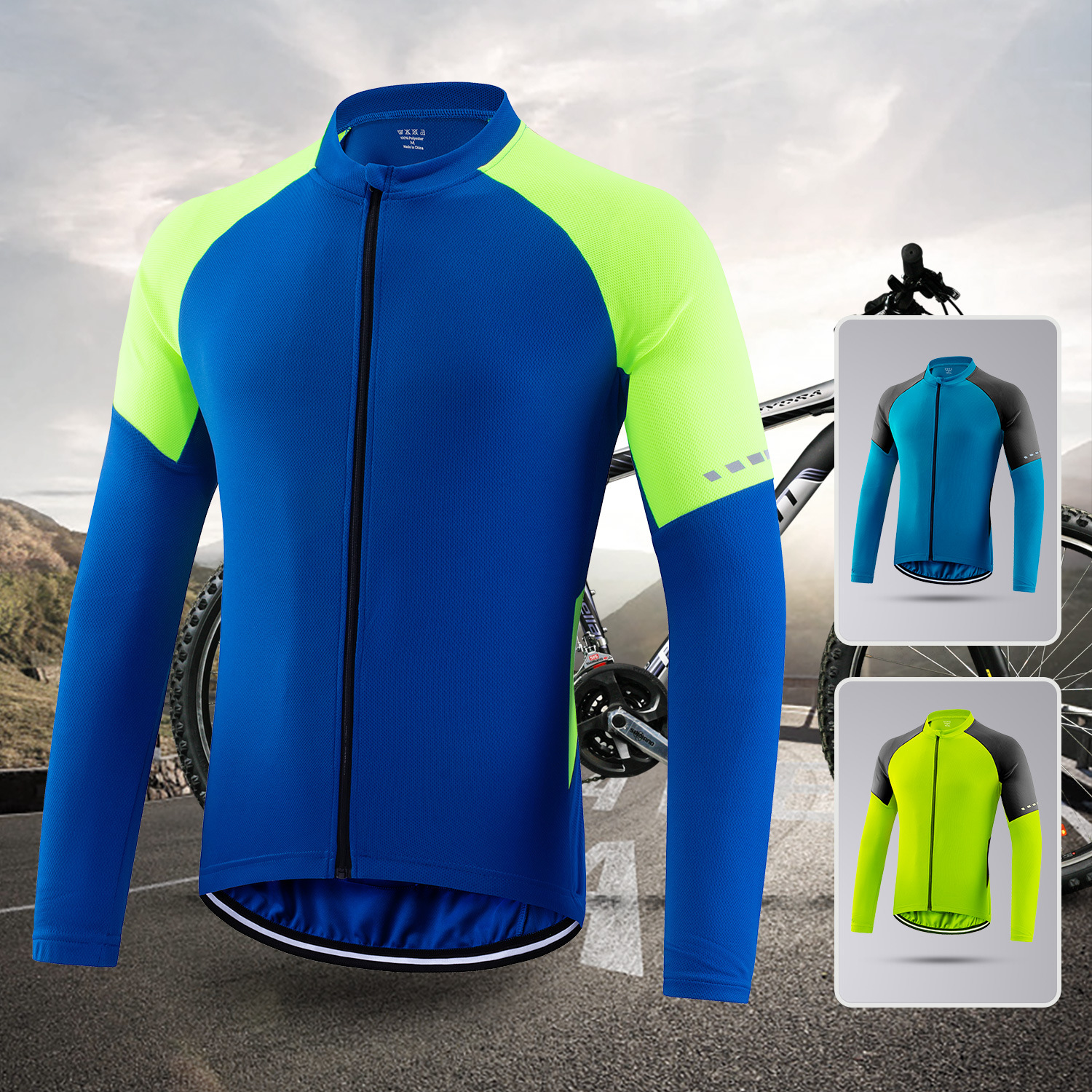 Cross-border New Men's Spring and Autumn Bicycle Riding Clothes Outdoor Hiking Clothes Men's Windproof Riding suit Men