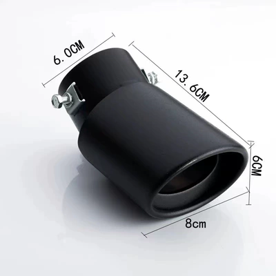 tail gas hood decoration single and | Car muffler - single-outward-curved-model-matte-black