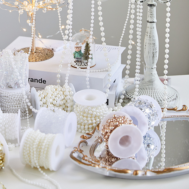 Christmas pearl string imitation pearl connected bead chain diy…