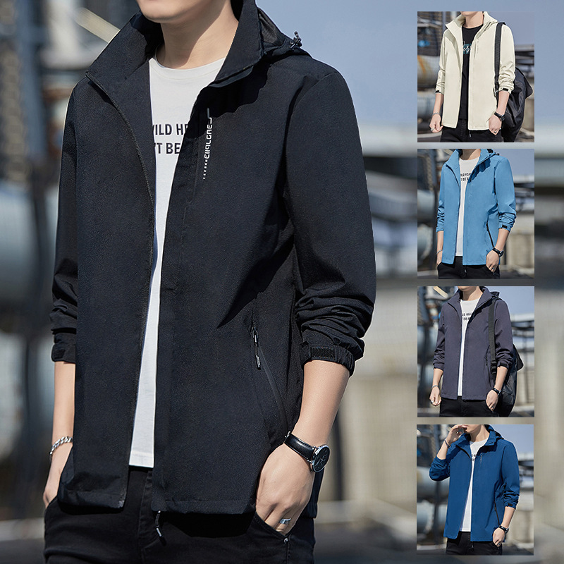 Chaqueta deportiva para hombres 2024 primavera nueva moda casual vestir impermeable chaqueta al aire libre ropa de hombre