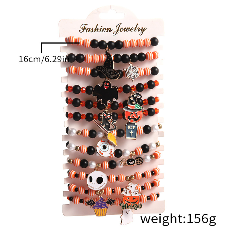 Letter, Star, Spider Pattern Women's Gender Elegant Simple Style Letter Star Spider Alloy Soft Clay Beaded Bracelets Halloween Wholesale