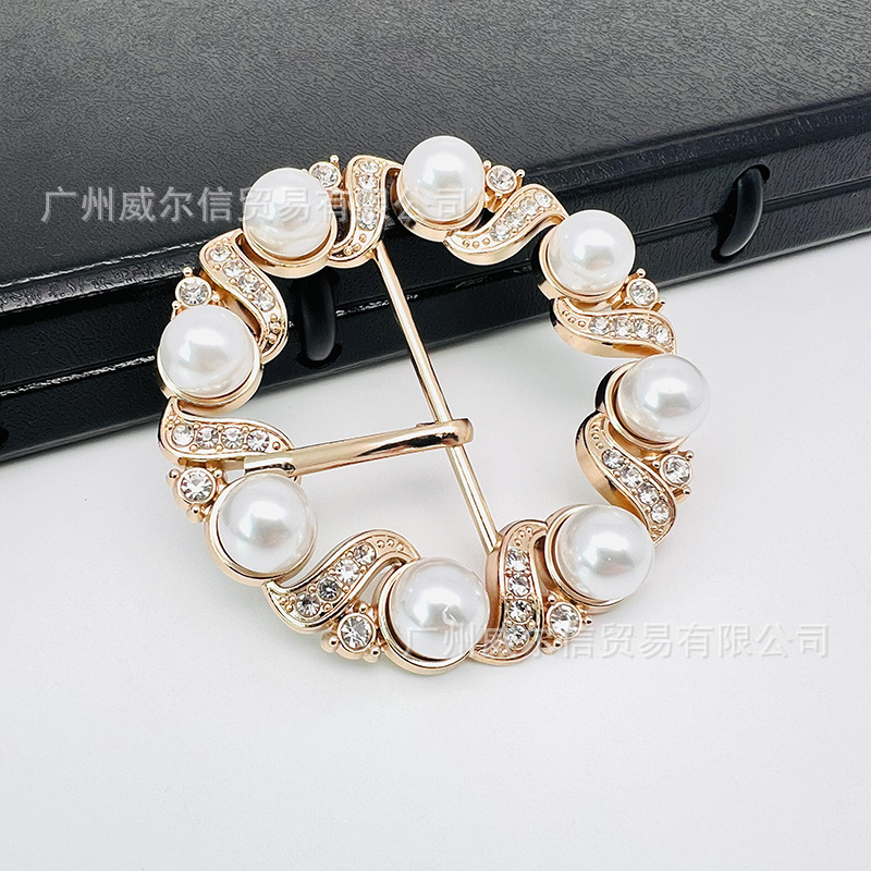 【珍珠合金扣】现货直供金属扣 皮带扣鞋扣手袋箱包配件装饰BK386