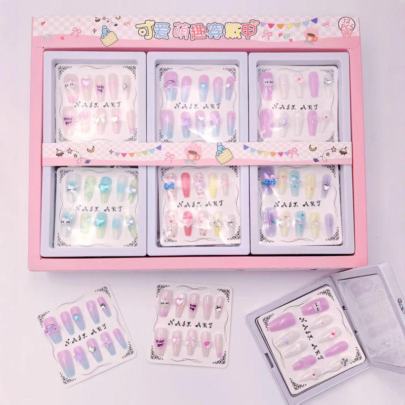 2027 Model Wholesale for Street Vending Business, Children's Day Cute Wearable Nail Art, Stationery Store Wholesale