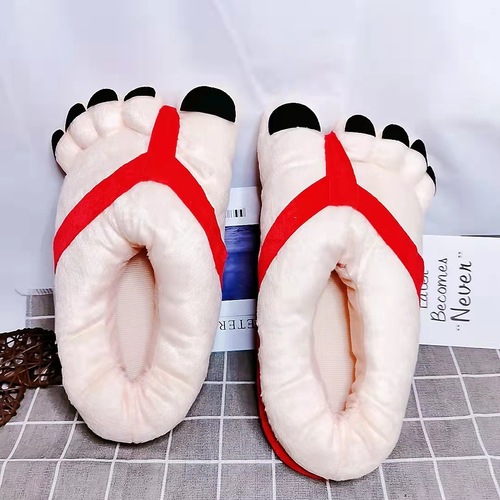 Cozy Five-Toe Slippers for Men and Women with Cartoon Design, Thick Soles, Full Coverage Heels, Cotton Lined, and Couples Style