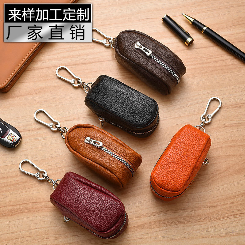 New Leather Key Bag Large Capacity Business Multifunctional Car Key Bag Portable Universal Key Bag Waist Hanging Door