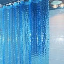 Y热销现货防水加厚EVA环保浴室帘半透明水立方3D浴帘材质不锈钢扣
