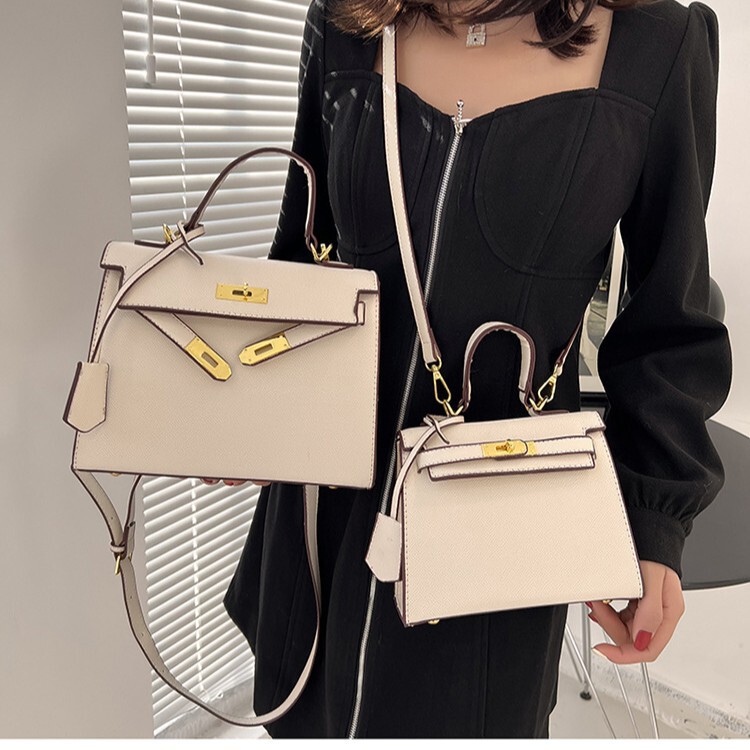 Cross-Border Supply Kelly Bag for Women 2025 New Versatile Korean Style Pu Material Large Capacity Handbag Shoulder Crossbody Bag for Women