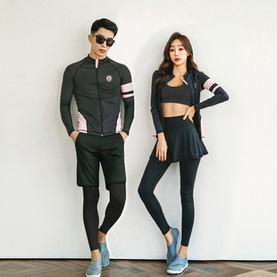 Japanese and Korean Couple Diving Suit Split Long-Sleeved Swimsuit Conservative Sun Protection Sports Surfing Parent-Child Family Wear Cross-Border Swimsuit