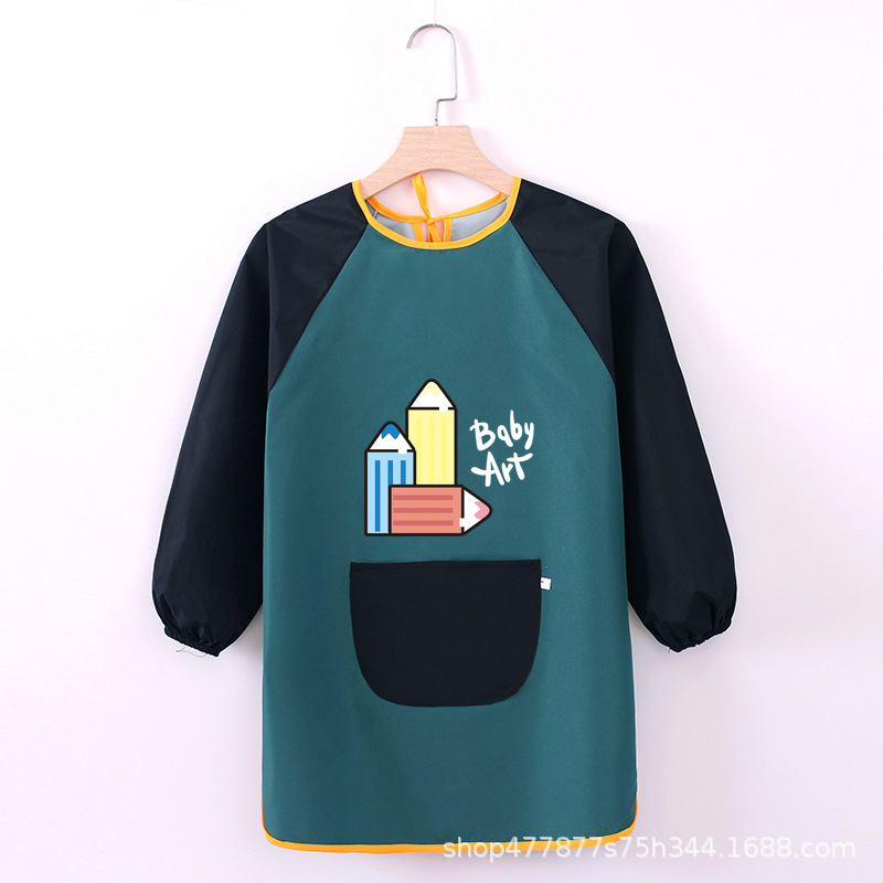 Abrigo DE LOS NIÑOS impermeable arte kindergarten pintura ropa publicidad inversa ropa impresa logo manga larga delantal vestido inverso