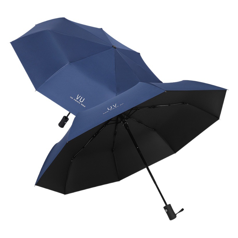 Paraguas UV completamente automático paraguas de sol plegable paraguas de Sol de protección solar de vinilo al por mayor grande logotipo imprimible paraguas de publicidad