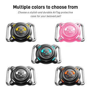 Cross-Border New Airtag Protective Case Dog Head Label Two-Color Hardware Buckle Airtag Waterproof Tracker Protective Case