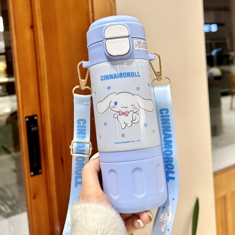 クロミ子供用魔法瓶カップ、通学女子用、ランドセルに収納可能、ダブルドリンクカップ、2025年新作ストローウォーターカップ|undefined