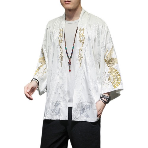Chinese men short clothes, Han clothes, ancient road robe coat, loose large size fashionable coat
