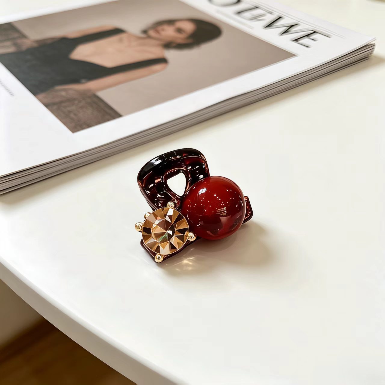 78#【레드】체코 다이아몬드 비즈【4.5cm