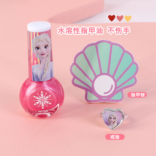 Disney Children's Nail Polish Frozen Princess Elsa Cartoon Nail Sticker Set Girls Nail Art Toy