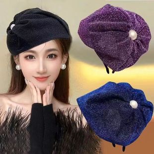 亭亭玉立 蝴蝶立体网纱贝雷帽 Graceful Beret with 3D Butterfly and Sheer Mesh Design main image 1