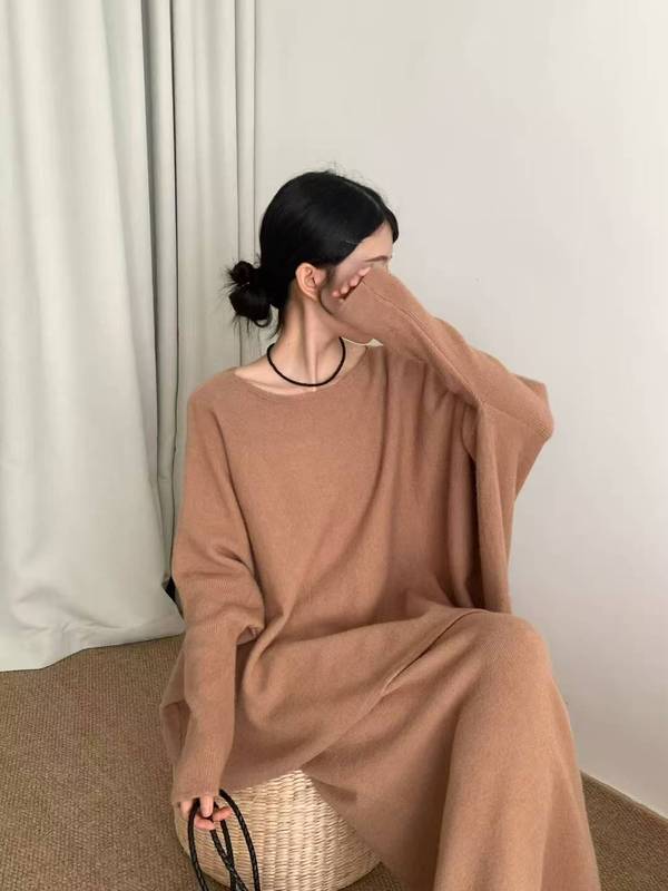 欧美秋冬新款针织套装女慵懒百搭蝙蝠袖宽松大码毛衣外套+半身裙|undefined