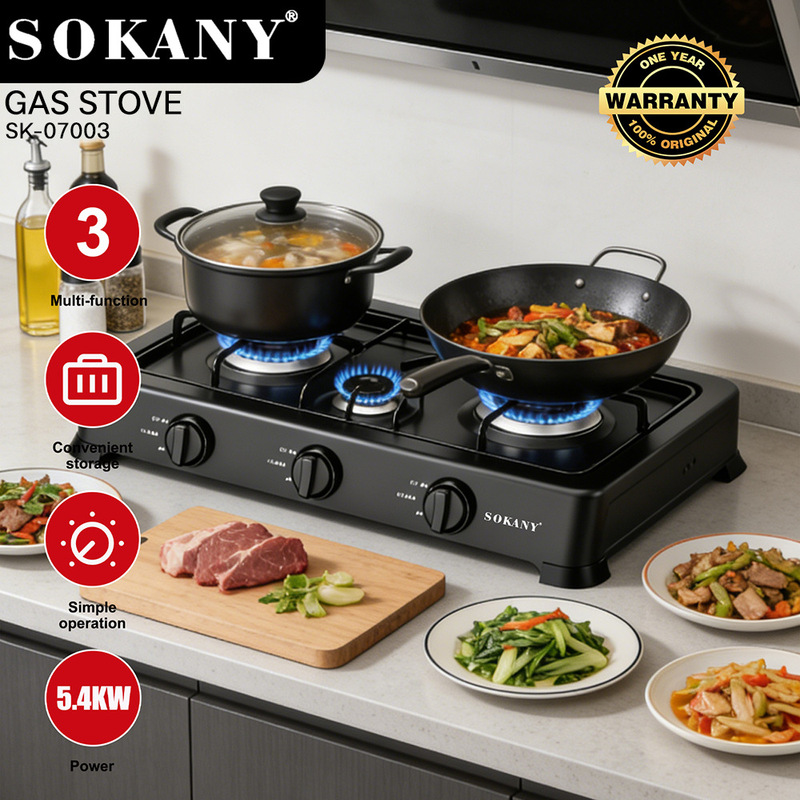 Cross-border export three-burner gas stove, countertop gas stove, liquefied gas stove with flame adjustment SK-07003 Cross-border export three-burner gas stove, countertop gas stove, liquefied gas stove with flame adjustment SK-07003