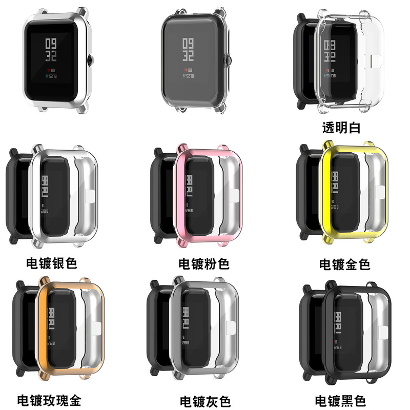 For Huami Amazfit GTS2 mini pop pro Universal All-inclusive Case tpu Electroplated Protective Shell