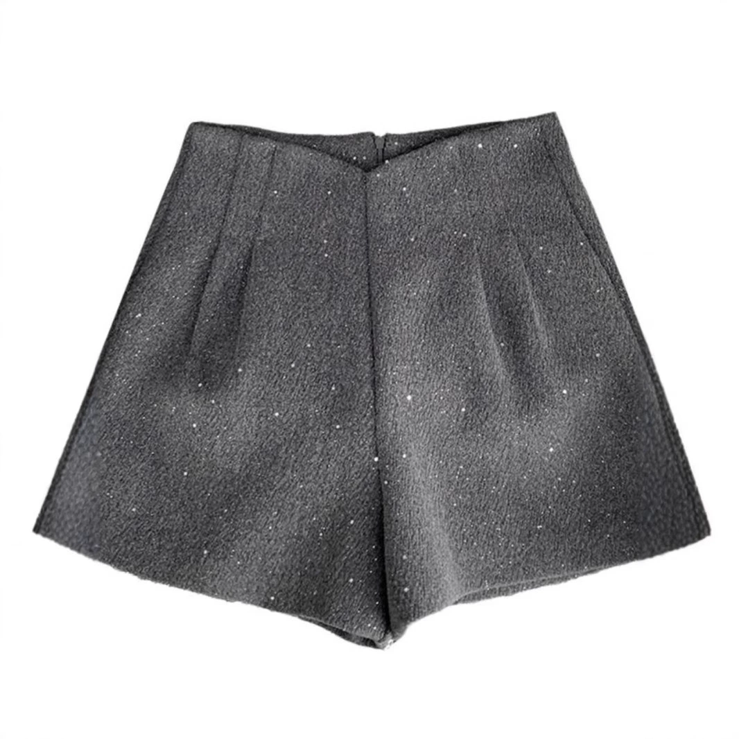 Демисезонные шерстяные ногти с Sequins, шорты, штаны, ботинки, А-силуэт
