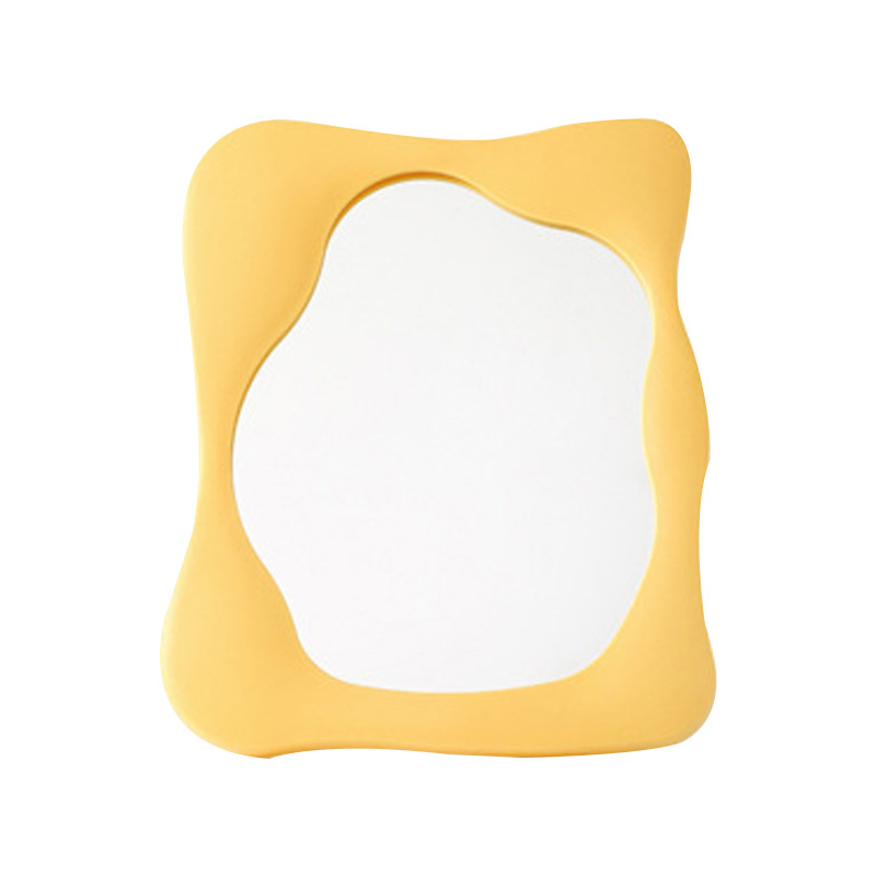 Espejo de maquillaje de escritorio ins Espejo de princesa espejo de dormitorio de estudiantes espejo plano con soporte irregular espejo portátil simple