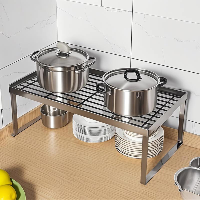Kitchen Pot Rack Storage Rack Household Layered Countertop Integrated Cabinet Multi-Functional Dishware Seasoning Jar Rack Storage