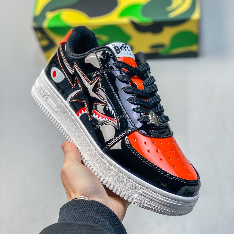 Foreign trade Putian shoes Bape sta sneakers for men, af1 casual sports shoes, European version wide-fit shark pattern trendy shoes Foreign trade Putian shoes Bape sta sneakers for men, af1 casual sports shoes, European version wide-fit shark pattern trendy shoes