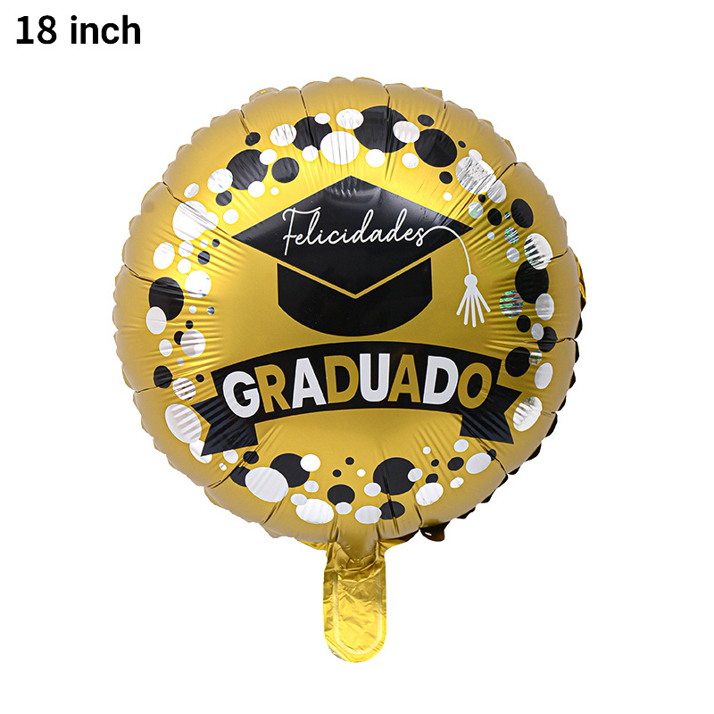 Fiesta de graduación transfronteriza decoración de globos temporada de graduación diseño sombrero de doctorado película de aluminio de dibujos animados globo celebración de graduación traje image 31