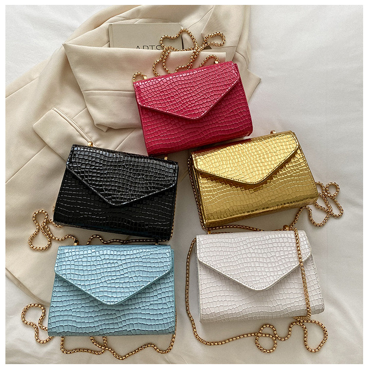 Vintage Style Plaid Solid Color Chain Square Buckle Shoulder Bag Underarm Bag display picture 7