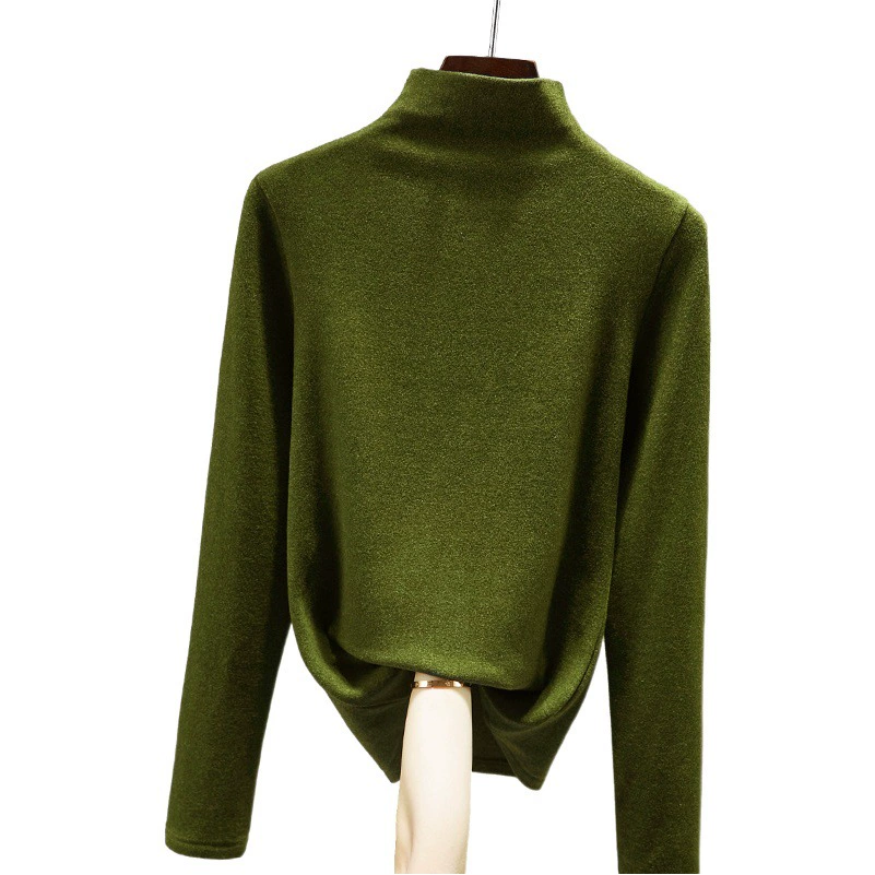 Немецкая бархатная рубашка с полугольфом для женщин осенью и зимой, теплые новые женские топы с длинными рукавами 2025 года, модные 1688