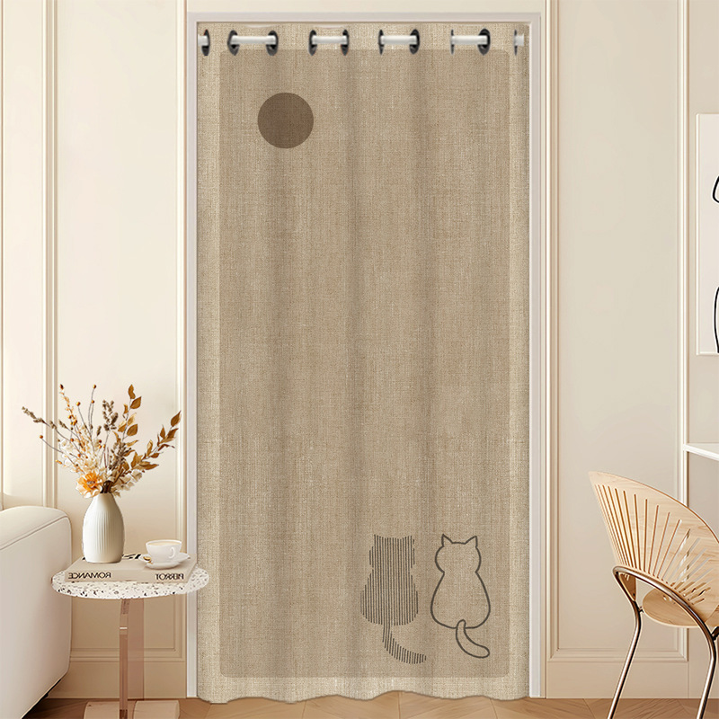 Home Bedroom Room Air Conditioner Windproof Door Curtain Partition Curtain Living Room Kitchen Bathroom Punch-Free Anti-Peeping Curtain