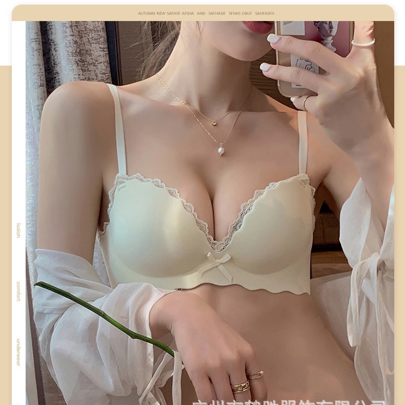 Ventas directas de fábrica comercio electrónico transfronterizo Sudeste de Asia Vietnam Tailandia damas burbujas encaje pecho pequeño recogido sujetador Tovin