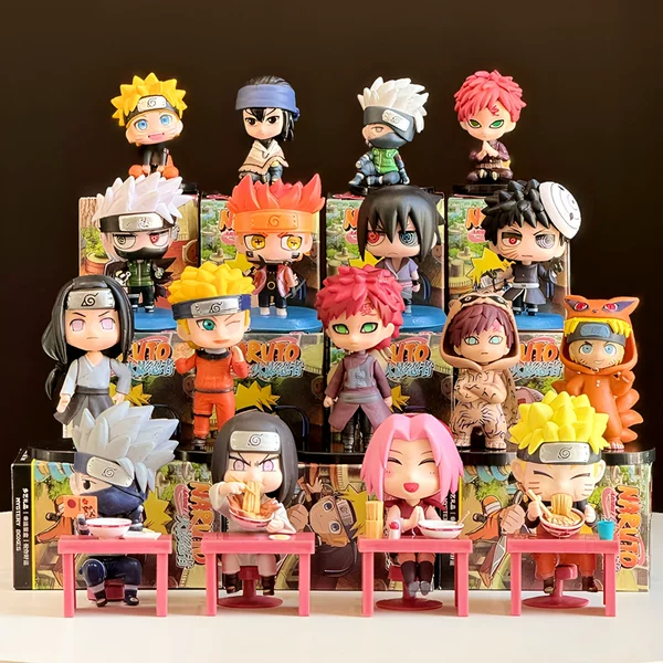 Cartoon Anime Figures Naruto Series Pvc Trendy Toys Kakashi Naruto Sasuke Desktop Ornaments