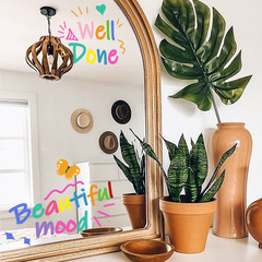 CT4056簡約彩色英文勵志自信牆貼櫥窗玻璃貼雙面印刷可視裝飾牆貼