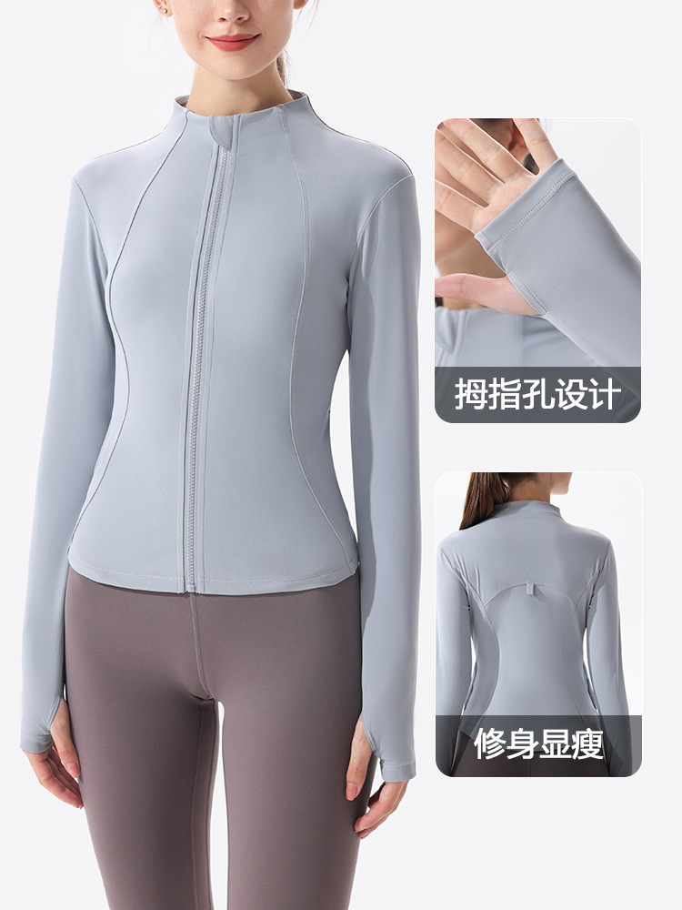 (Cross-border trading), quick dry breathable travel long-sleeve for yoga for gym, sports suit, slim fit, sun protection 2