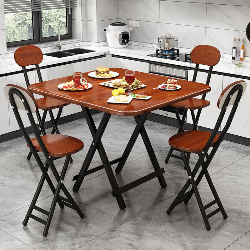 Mesa plegable mesa de comedor para el hogar mesa de comedor de apartamento pequeño simple plegable combinación de mesa y silla de comedor mesa pequeña portátil fábrica de dormitorios