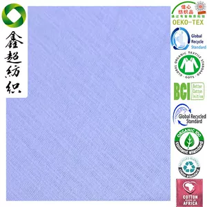 [GRS认证回再生收亚麻棉混纺梭织面料竹节布可定织定染抗静电面料]
