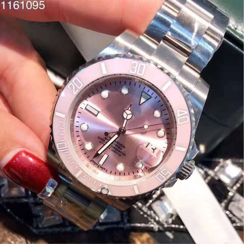 Pink Export Submariner Water Ghost Solid Steel Strip Luminous Waterproof Quartz Japanese Imported Movement Watch