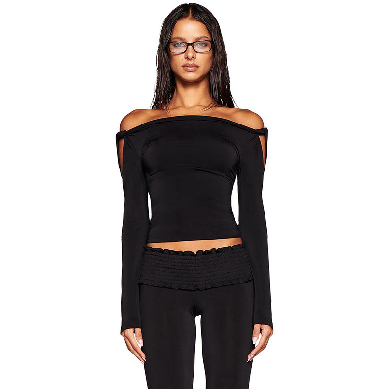 thumbnail image 1 of Vestido hueco de mujer estilo europeo y americano 2024, vestido sexy de chica caliente con mangas abullonadas y cuello en V, vestido sin tirantes, falda corta, 1 of 5