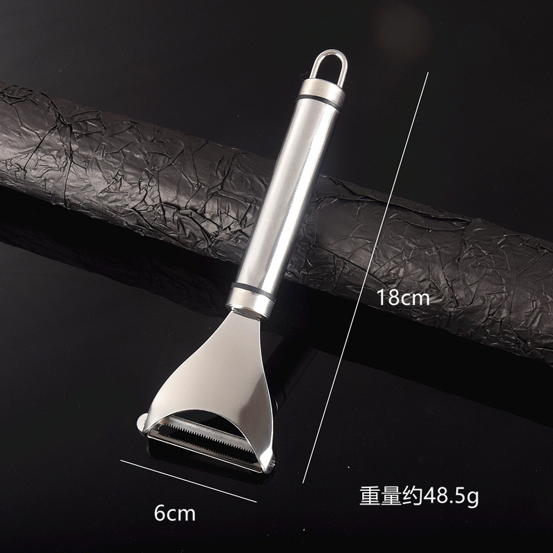 304不锈钢新款削皮刀家用商用水果多功能带挂圈加厚三合一刮皮刀|undefined