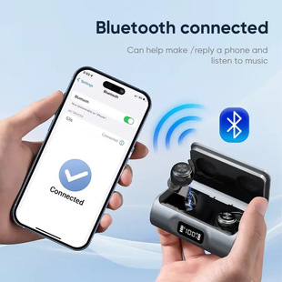 Cross-Border Invisible Bluetooth Digital Hearing Aid for the Elderly with Digital Display, Magnetic Charging Case, Intelligent Noise Reduction, and Binaural Design
