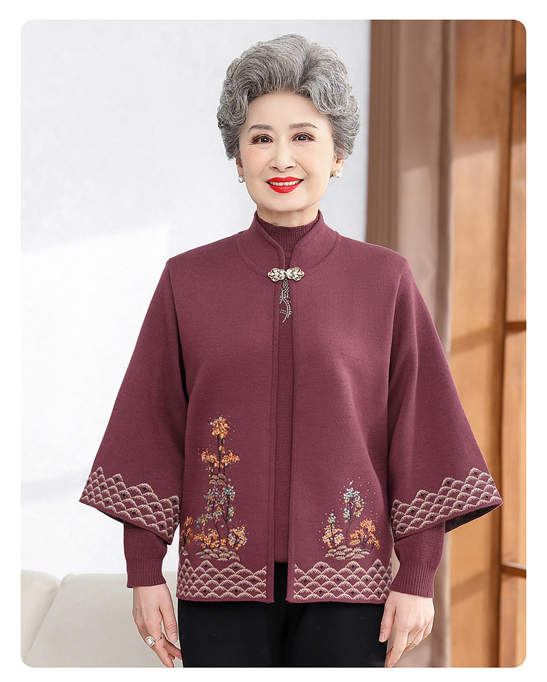 D7038 1400K ÁO KHOÁC NỮ TONTDI ÁO LEN MÙA XUÂN THU ĐÔNG TRUNG NIÊN DÙNG TRONG LỄ CƯỚI THÊU HỌA TIẾT HOA THỜI TRANG NỮ G04 SẢN PHẨM MỚI