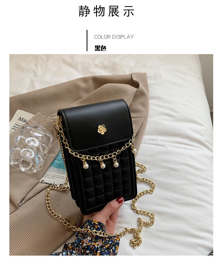 Fashion Metal Pearl Chain Small Square Bag display picture 5