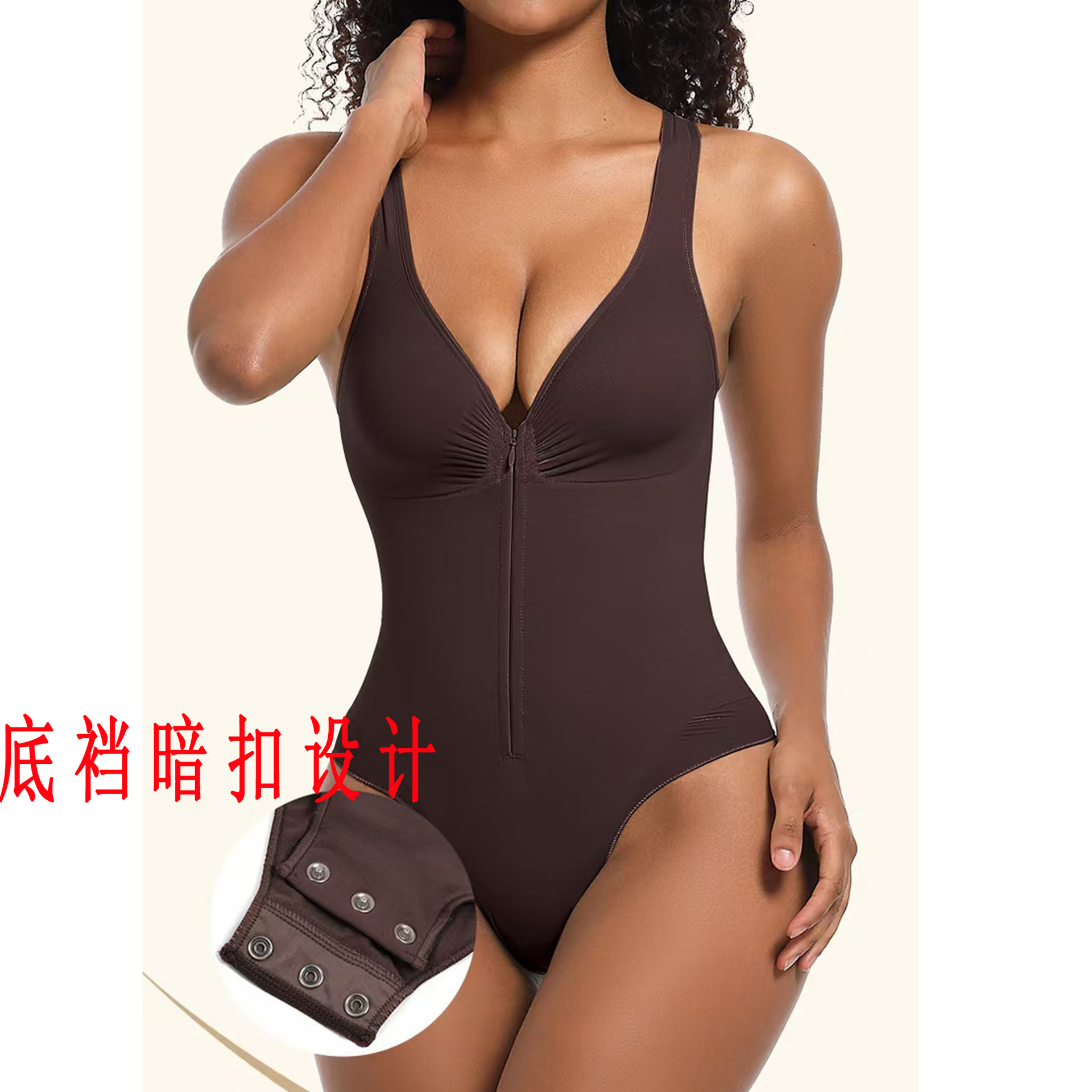 Kds Same Style Strong Abdominal Sling Zipper Seamless Seamless Butt Lift Body Shaping Jumpsuit Waist Protection Women's Body Shaper